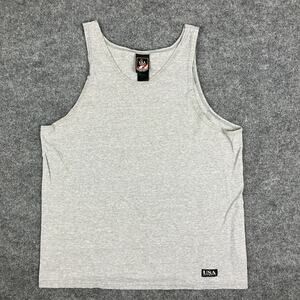 USA Olympics Tank Top Mens L Gray Sleeveless Athletic Workout Shirt